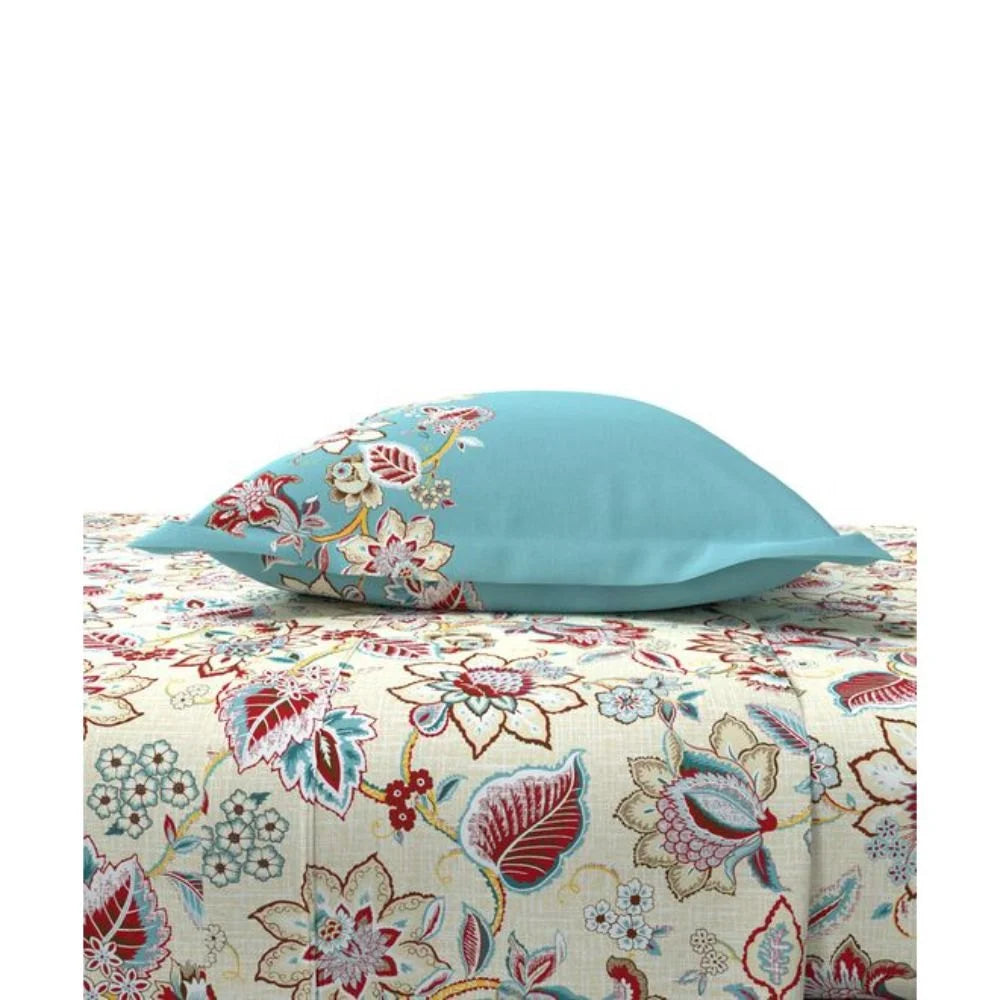 Trident Celebration ALISON AQUA 144 TC Cotton Double Bed Bedsheet With 2 Pillow Covers