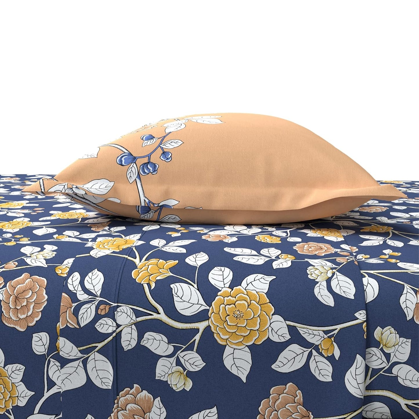 Trident Celebration CASA BLANCA LAVENDER 144 TC Cotton Double Bed Bedsheet With 2 Pillow Covers