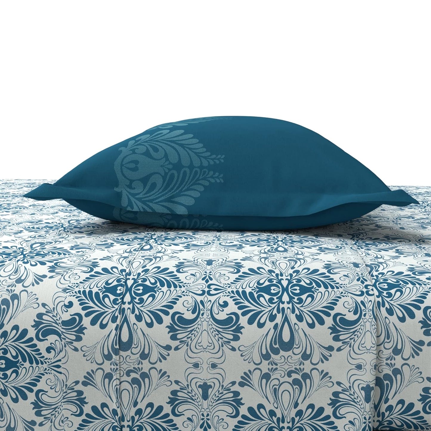 Trident Celebration HAZEL BLUE 144 TC Cotton Double Bed Bedsheet With 2 Pillow Covers