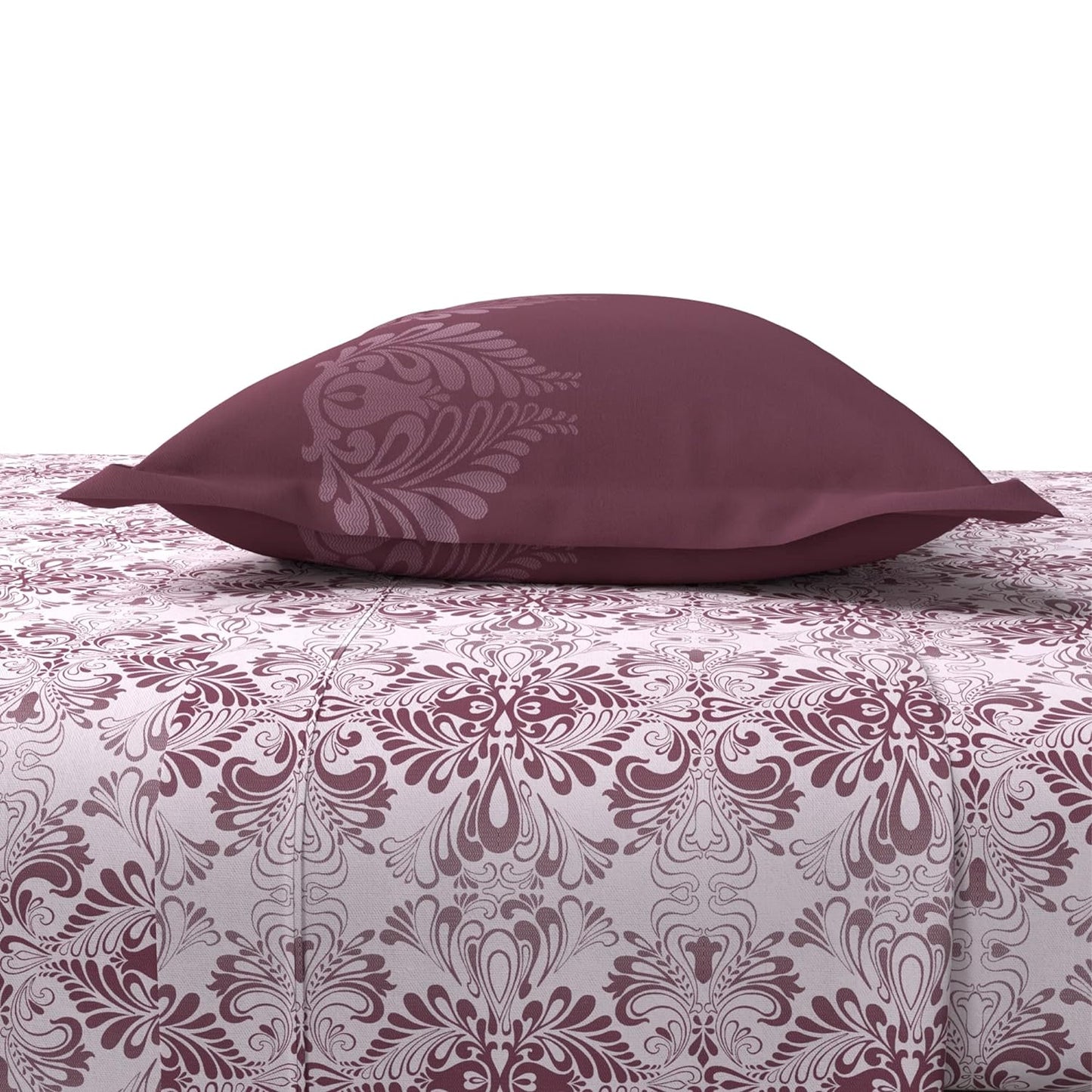 Trident Celebration HAZEL MAUVE 144 TC Cotton Double Bed Bedsheet With 2 Pillow Covers