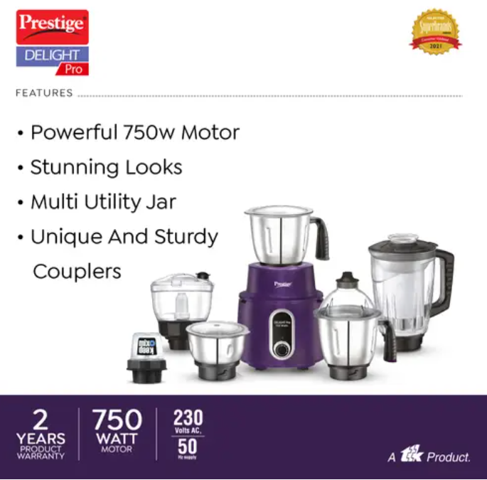 Prestige Delight Pro Mixer Grinder 750W 6 jars