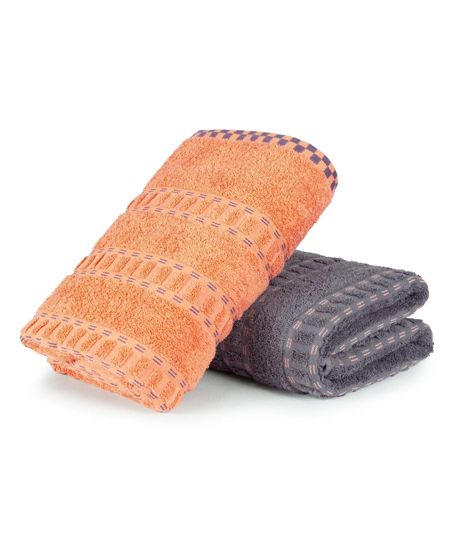 TRIDENT His & Her 2 PC Bath Towel Set, Lock & Key|500 GSM Cotton