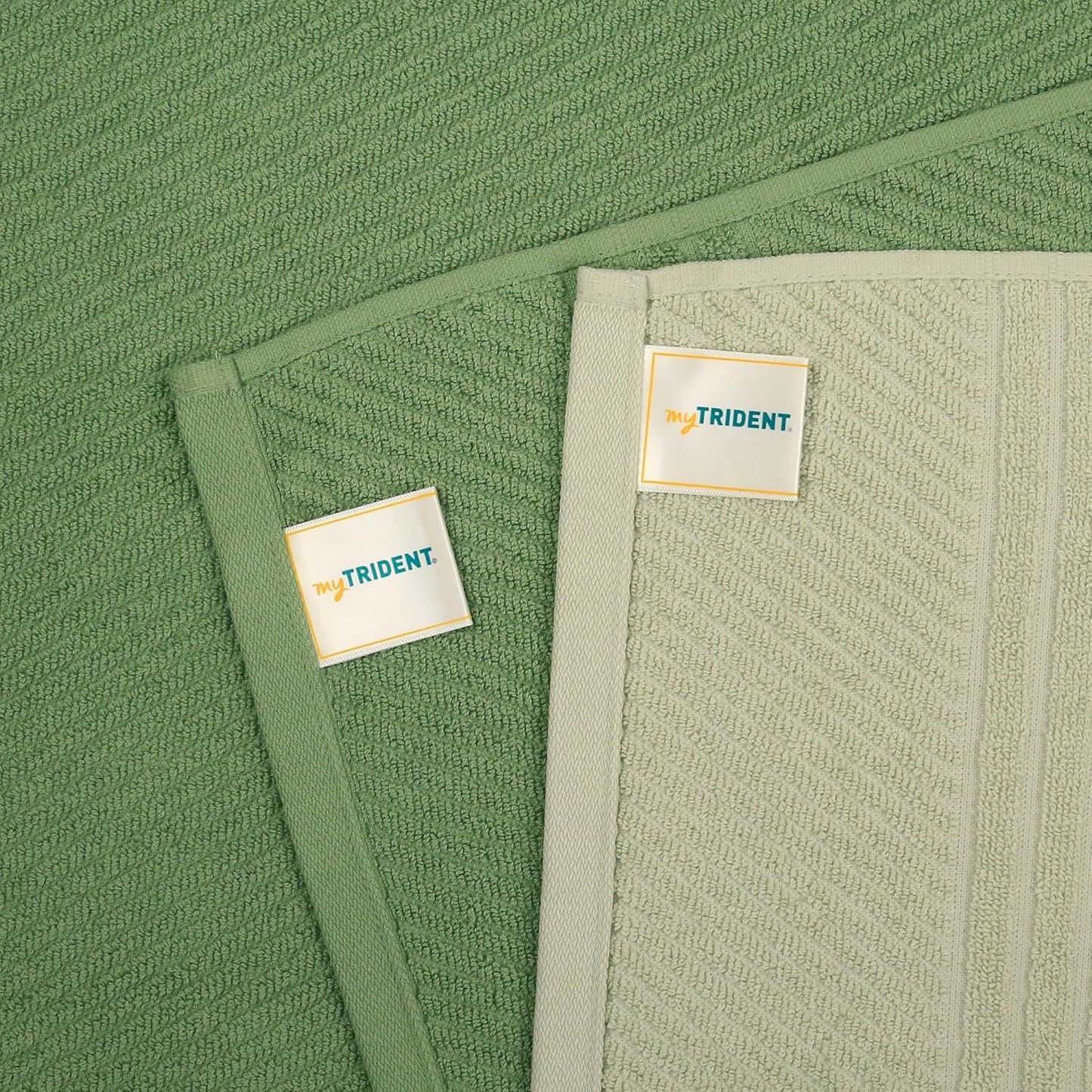 TRIDENT Towel Set, 100% Cotton, Set of 4 (2 Bath Towels & 2 Hand Towels) Highly Absorbent Towels for Bath, Fragrance Towels, 500 GSM, Aroma Towels Collection (Green Apple)