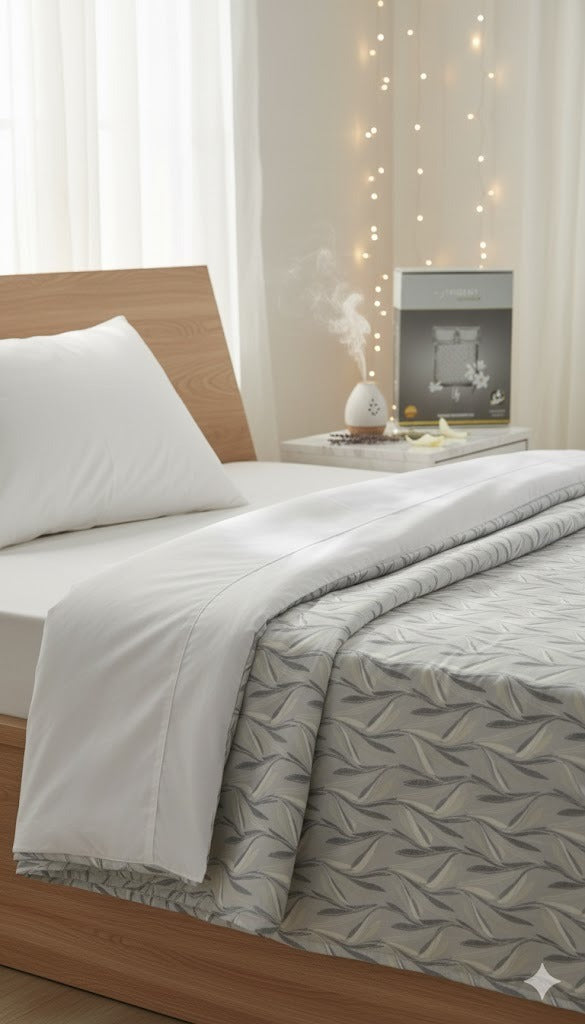 MYTRIDENT Aroma Double Bedsheet Set Lilly Queen Size Bedsheet for Double Bed, 1 Queen Size Bedsheet with 2 Pillow Covers Superior Softness | 144 TC | 100% Cotton