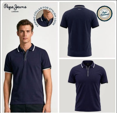 Pepe Jeans Madrid Polo T-Shirt for Men – Black & Navy Blue