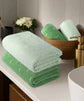 MYTRIDENT Towel Set, 100% Cotton Terry Towel, Celebration Towels for Bath Large Size, 4 PC Towel Set, 1 Bath, 1 Small Bath, 2 Hand, Nature Lux (Green Apple)