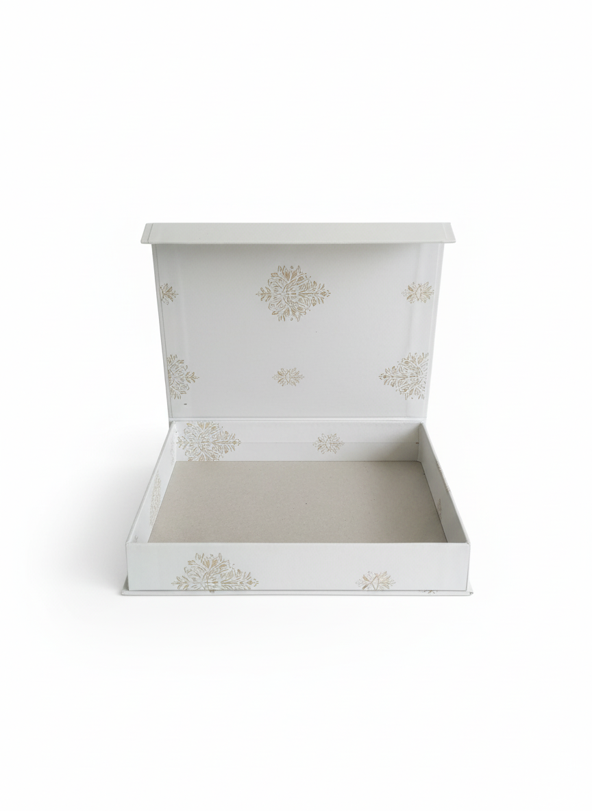 GIFTWORKS4U 1PC Matte Box with Magnetic Lid for Gift Packaging (11.4"x7.5"x2", White)