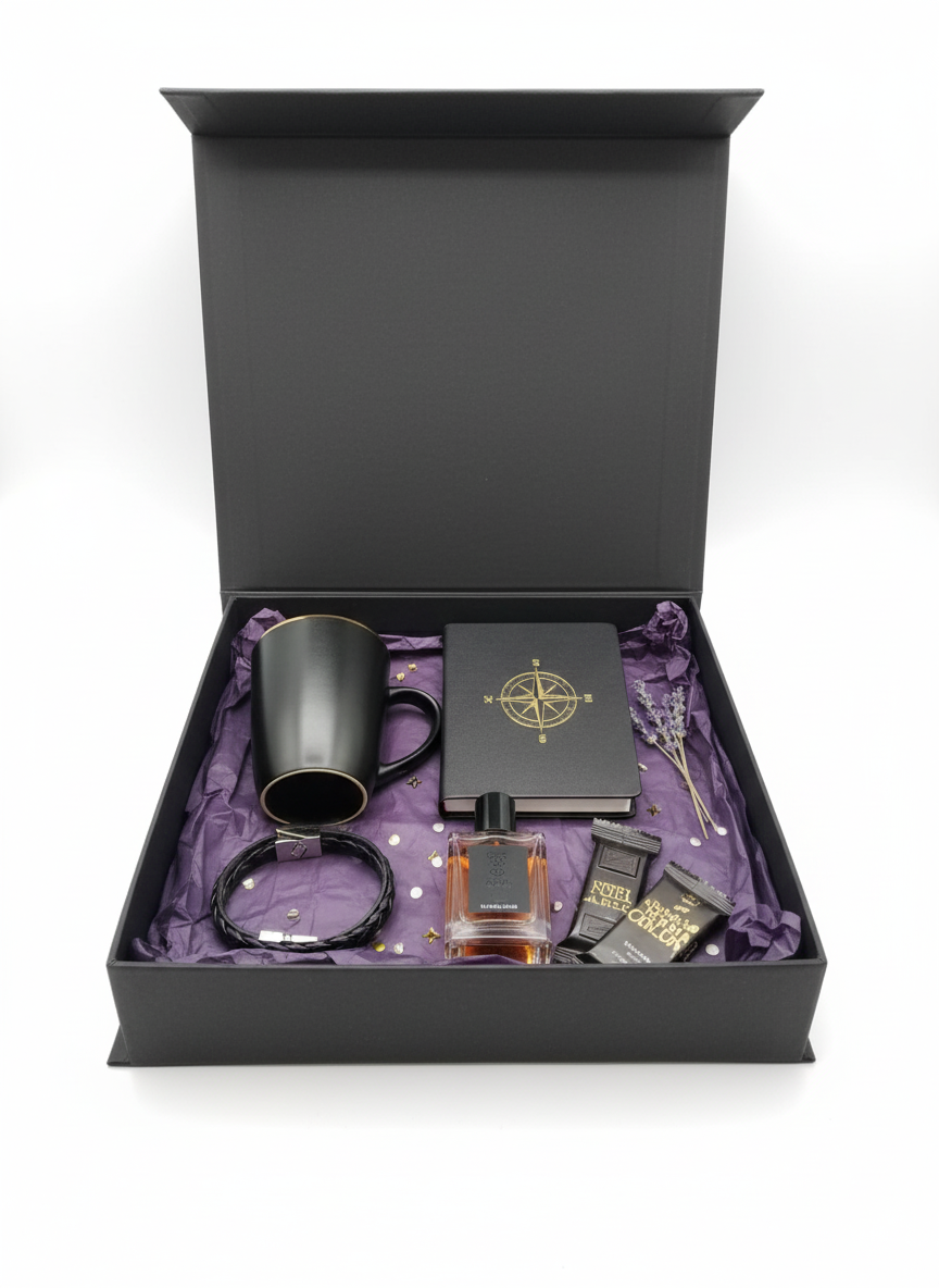 GIFTWORKS4U Gift Box with Magnetic Closure, Gift Boxes for Gifts, Luxury Gift Wrapping, Bridesmaid Gift Box, Magnetic box for Gifts Black