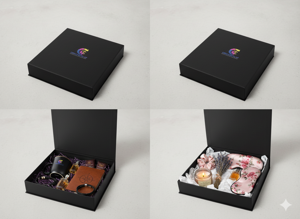 GIFTWORKS4U Gift Box with Magnetic Closure, Gift Boxes for Gifts, Luxury Gift Wrapping, Bridesmaid Gift Box, Magnetic box for Gifts Black