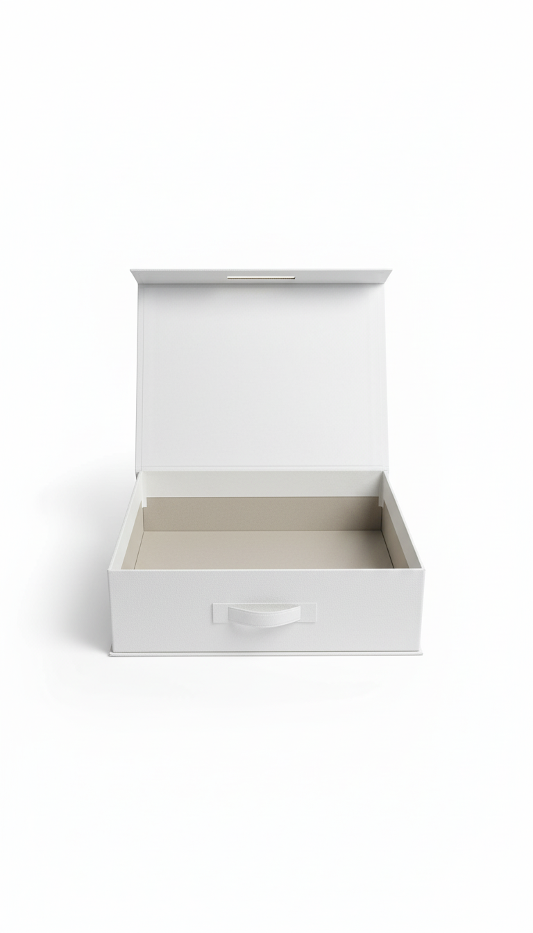 GIFTWORKS4U Gift Packing Box Foldable Rigid Hamper Box (1 Pack) Holds Upto 6kg Decorative Cardboard Boxes for Birthday, Diwali, Valentines Day & Festive Gifting Packaging White