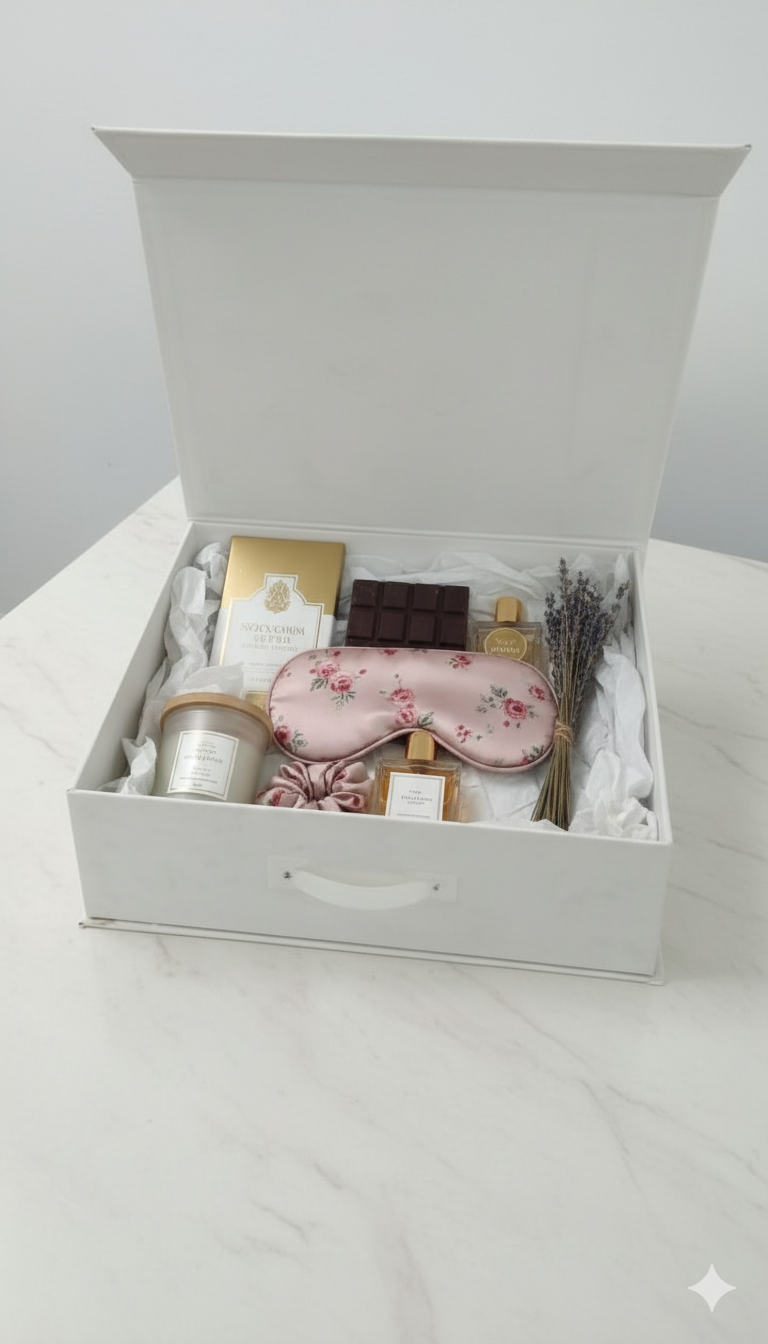 GIFTWORKS4U Gift Packing Box Foldable Rigid Hamper Box (1 Pack) Holds Upto 6kg Decorative Cardboard Boxes for Birthday, Diwali, Valentines Day & Festive Gifting Packaging White