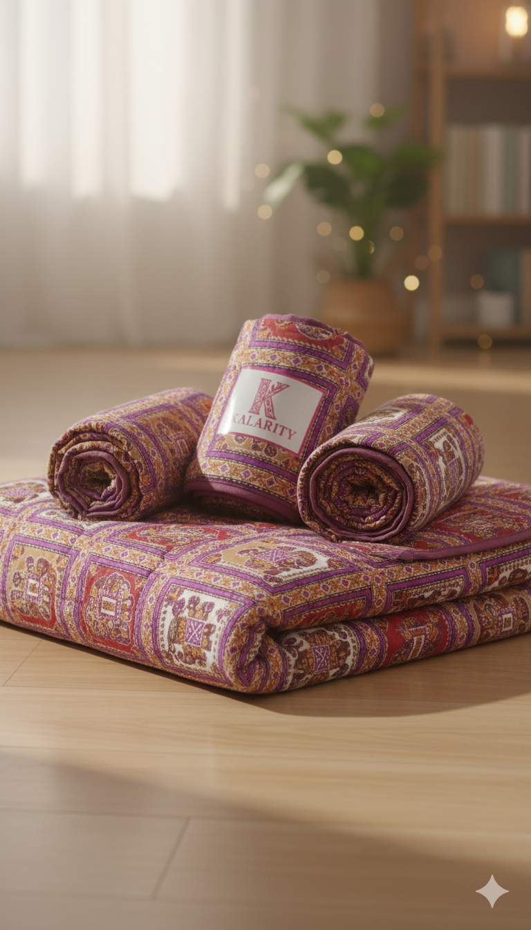 200 TC Pure Cotton Reversible Traditional Jaipuri Design Printed Light Weight Double Bed Quilt/Razai/Rajai - [Double Bed- 2.2X 2.4Meter] (Design 2)| TC - 200,Multicolor