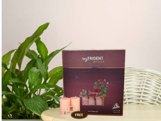 Strawberry scented cotton towel set 