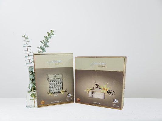 Vanilla scented towel set with cotton bedsheet