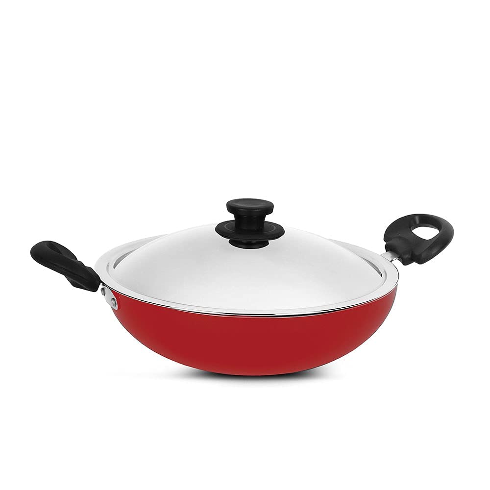 Pigeon Induction Base Storm Non Stick Kadai with Stainless Steel Lid, 200 IB