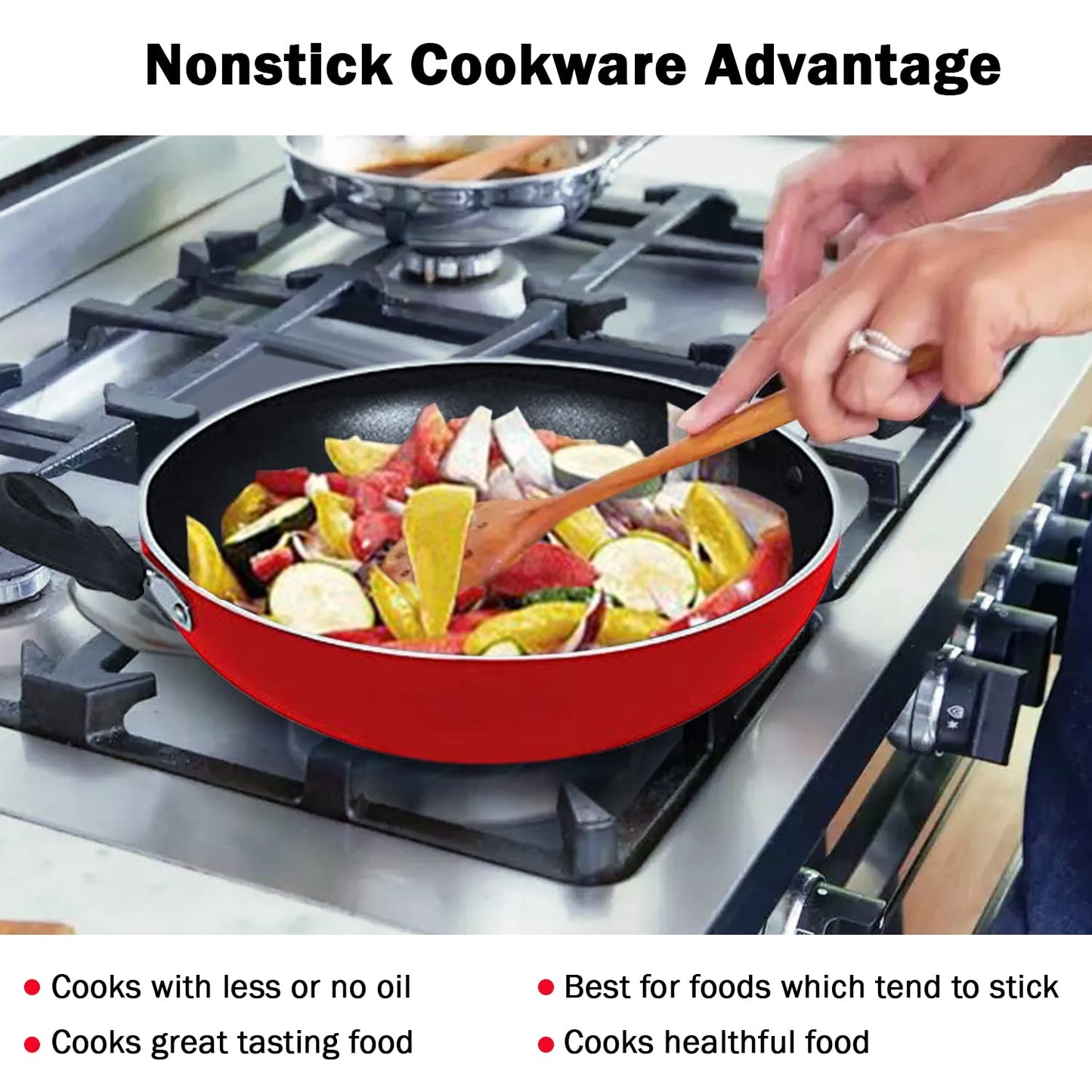 Pigeon Induction Base Storm Non Stick Kadai with Stainless Steel Lid, 200 IB