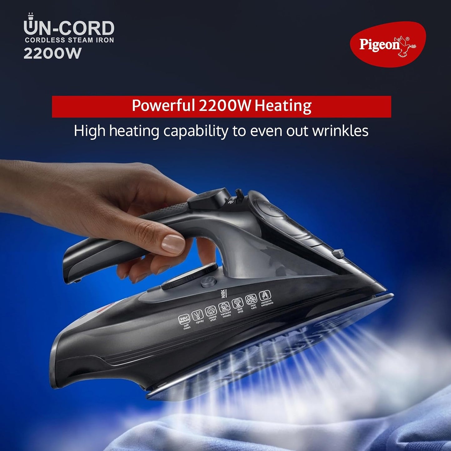 Pigeon un-cord cordless steam iron 2200 W