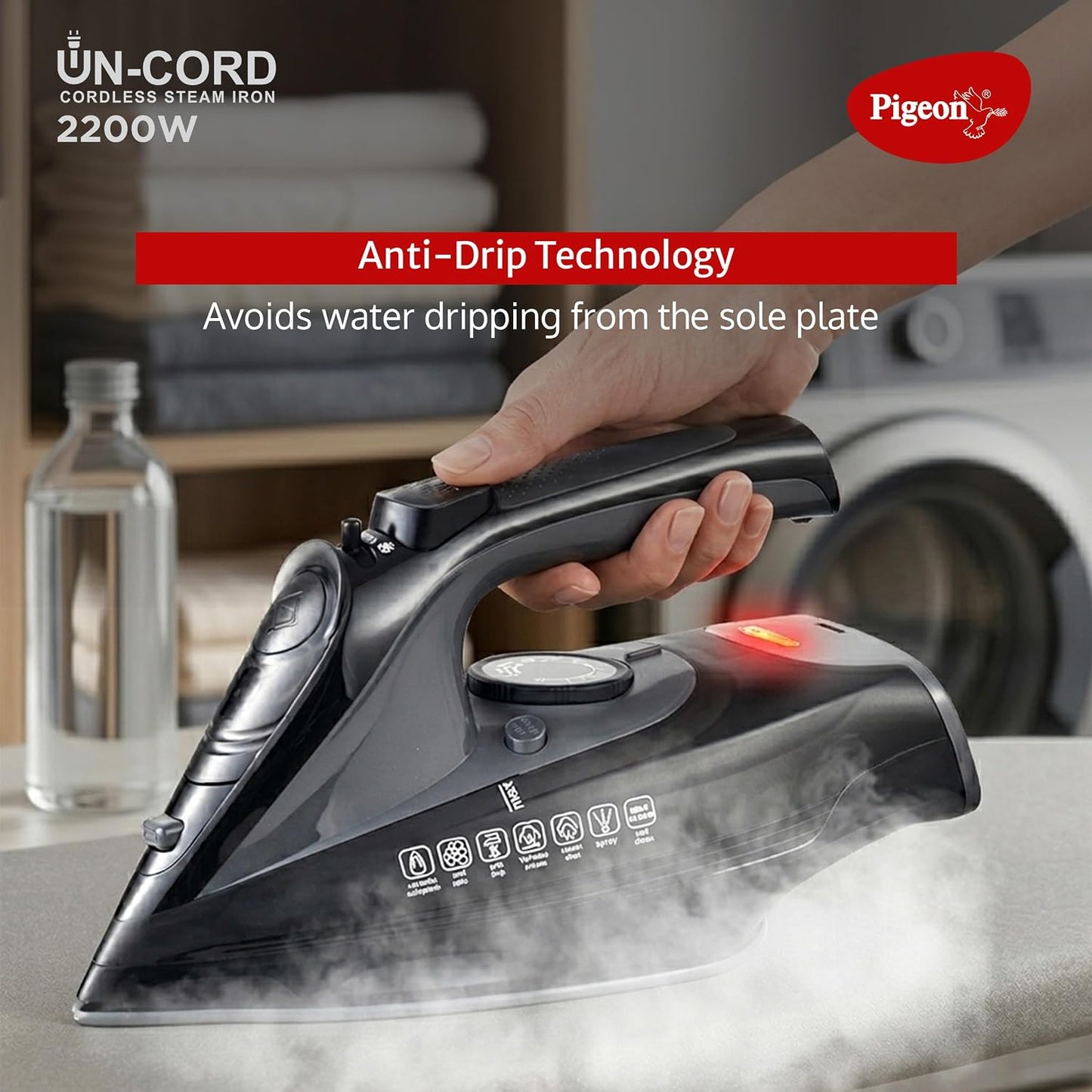 Pigeon un-cord cordless steam iron 2200 W