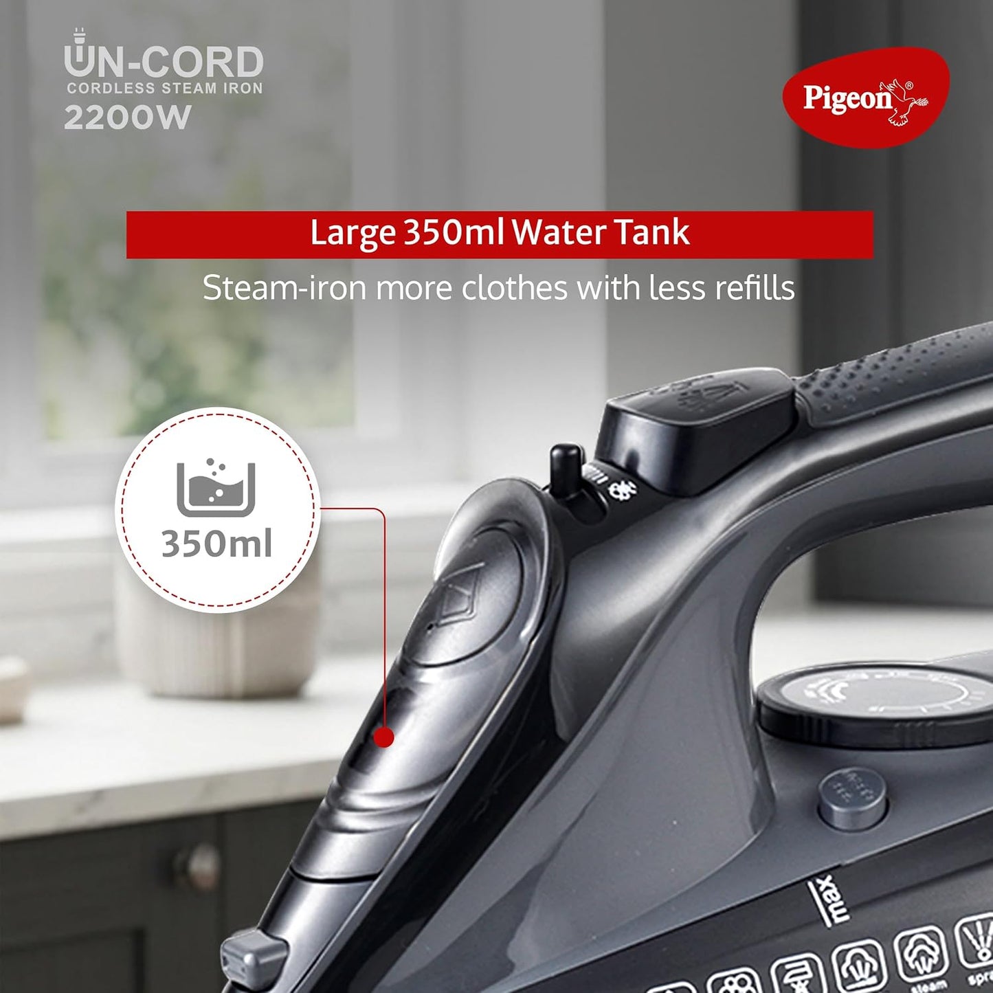 Pigeon un-cord cordless steam iron 2200 W