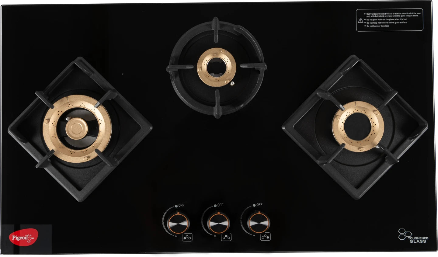 Pigeon Slender Stainless Steel Automatic Hob (3 Burners)