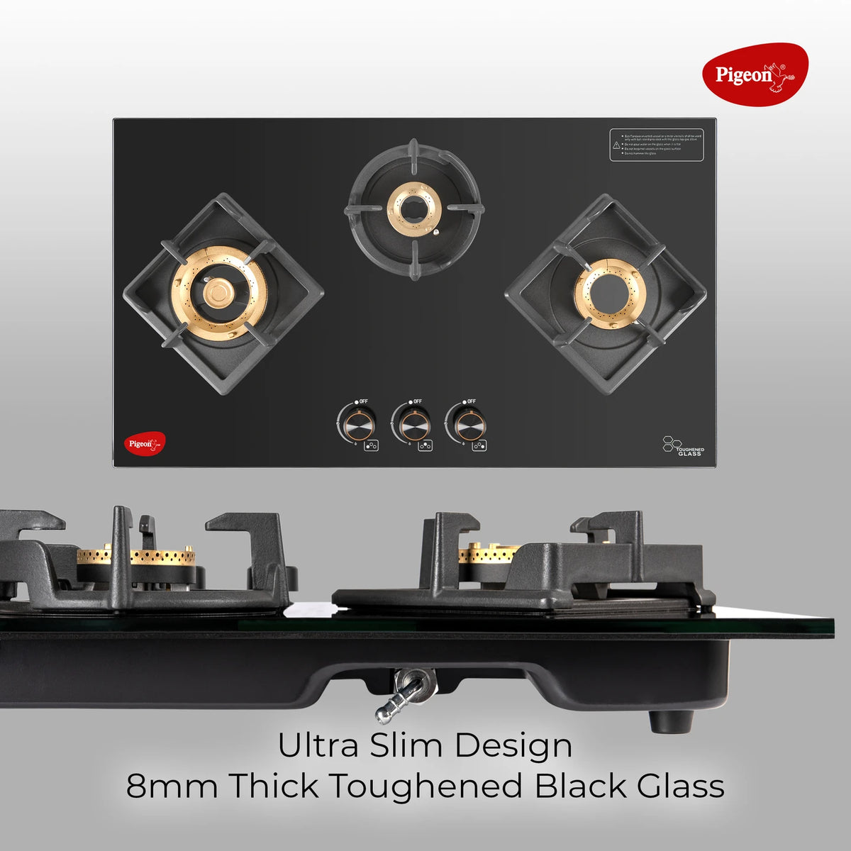 Pigeon Slender Stainless Steel Automatic Hob (3 Burners)