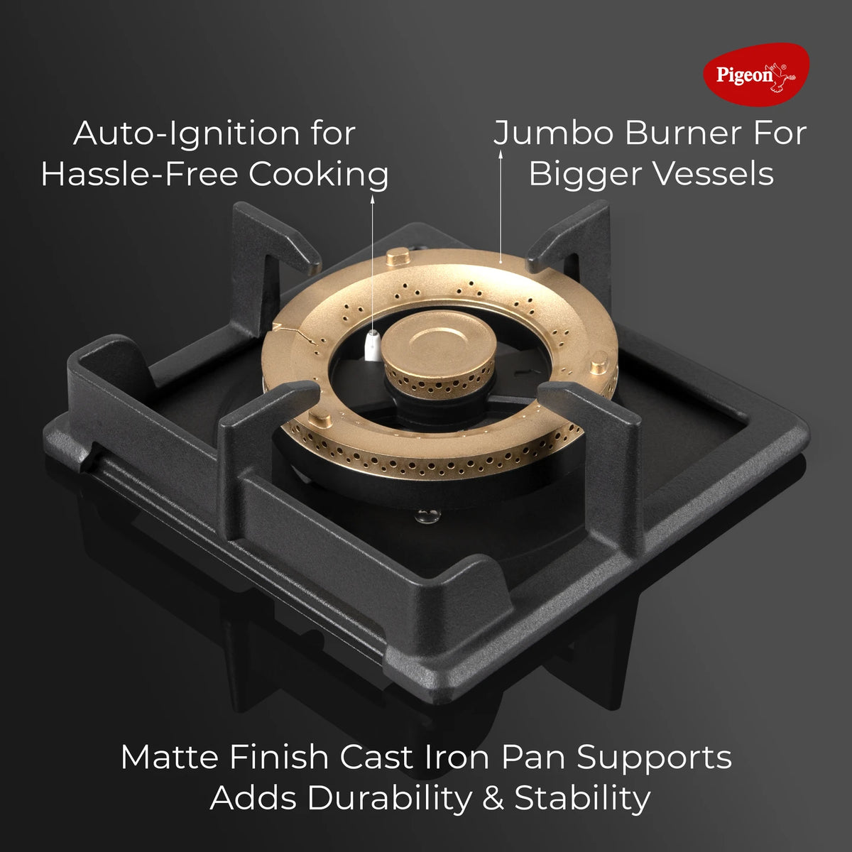 Pigeon Slender Stainless Steel Automatic Hob (3 Burners)