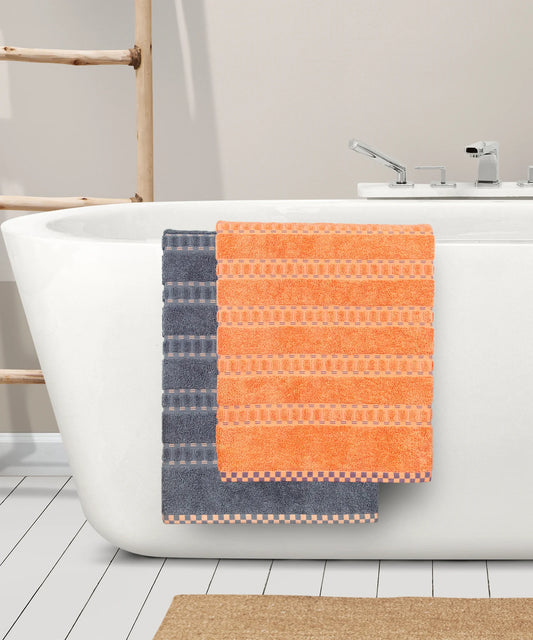 TRIDENT His & Her 2 PC Bath Towel Set, Lock & Key|500 GSM Cotton