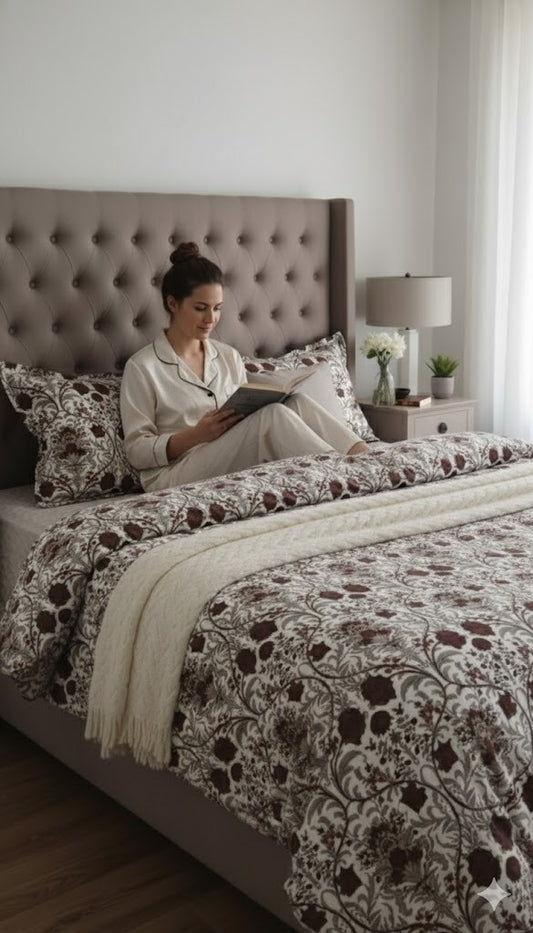 MYTRIDENT Bedsheet for Double Bed, Cafted Tunes Collection With Comfort Living, 1 King Size Bedsheet with 2 Pillow Covers,100% Micro Polyster Sheet Set