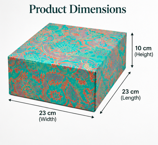 Premium Foldable Gift Box – Teal Floral Design| Set of 10