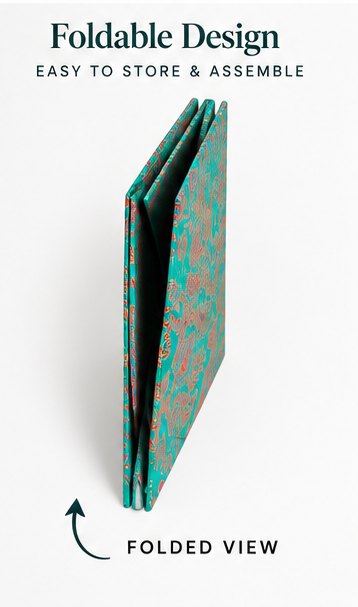 Premium Foldable Gift Box – Teal Floral Design| Set of 10