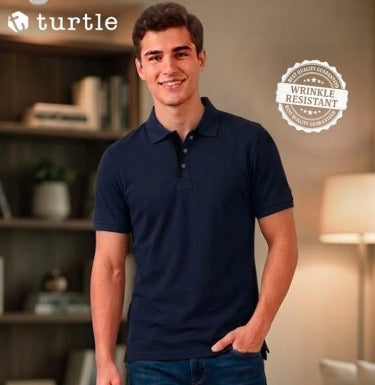 Turtle Cotton Flex Polo T-Shirt for Men – Navy Blue, Olive, Maroon & Black