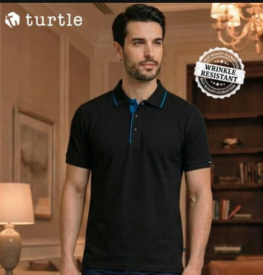 Turtle Cotton Flex Polo T-Shirt for Men – Navy Blue, Olive, Maroon & Black
