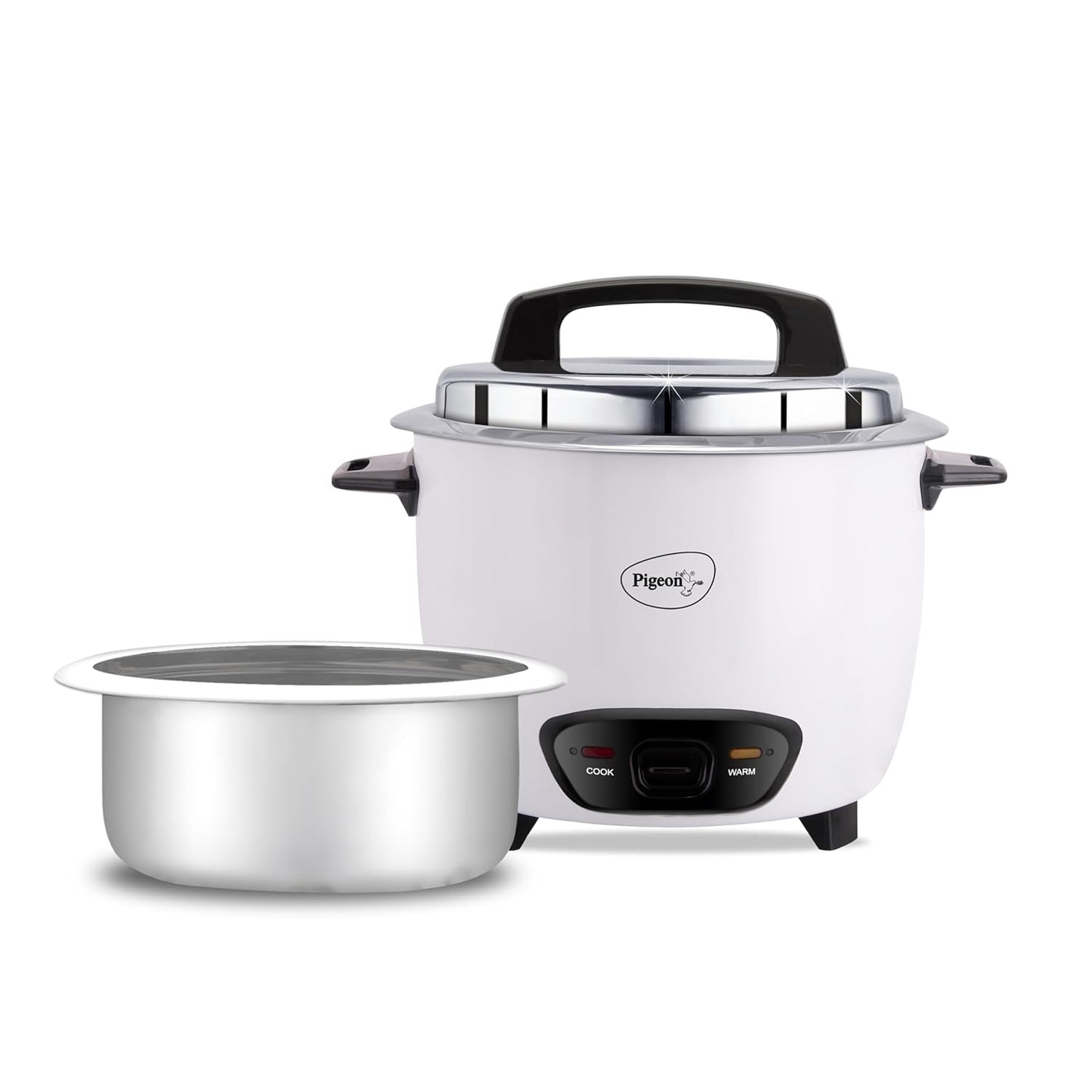 Joy Rice Cooker with Single pot, 1 litres. (White) | Toughened Glass Lid | 400 Watts | Aluminium Cooking Pot