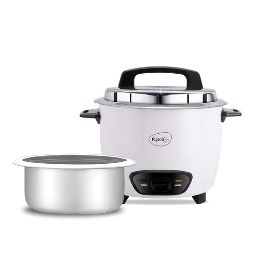 Joy Rice Cooker with Single pot, 1 litres. (White) | Toughened Glass Lid | 400 Watts | Aluminium Cooking Pot