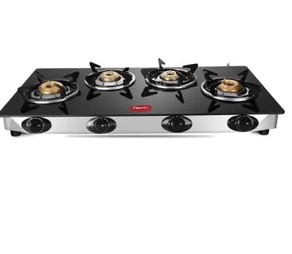 Pigeon Favourite 4 Burner Gas Stove(12980), Open, Black
