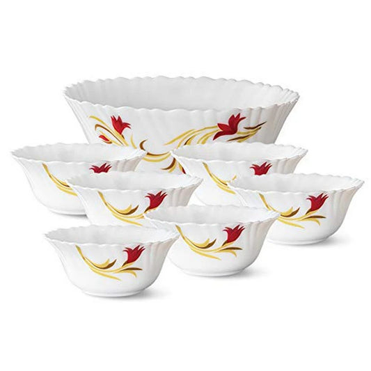 Larah by Borosil Red Lily Pudding Set