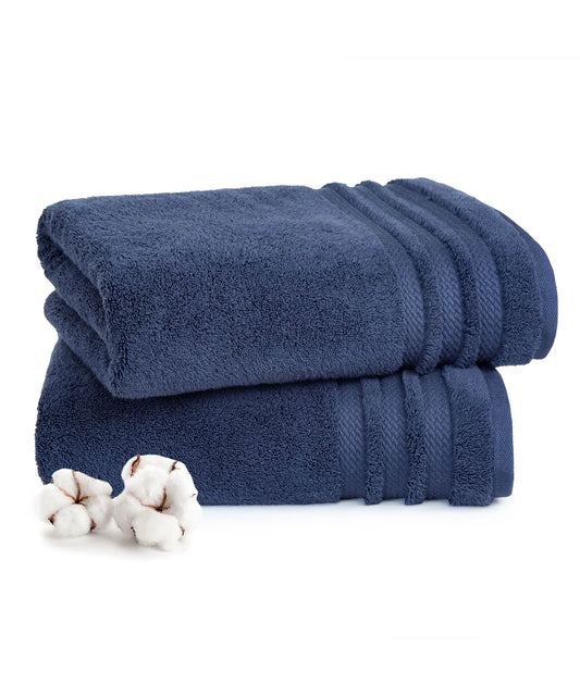 TRIDENT Indulgence Soft Comfort 2Pc Hand Towel Set, Cotton-Rich Terry Towel Set – Patriot Blue