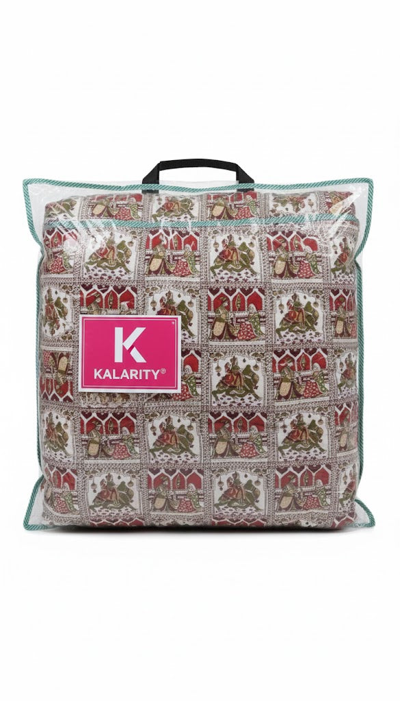 200 TC Pure Cotton Reversible Traditional Jaipuri Design Printed Light Weight Double Bed Quilt/Razai/Rajai - [Double Bed- 2.2X 2.4Meter] (Design 11)| TC - 200,Multicolor