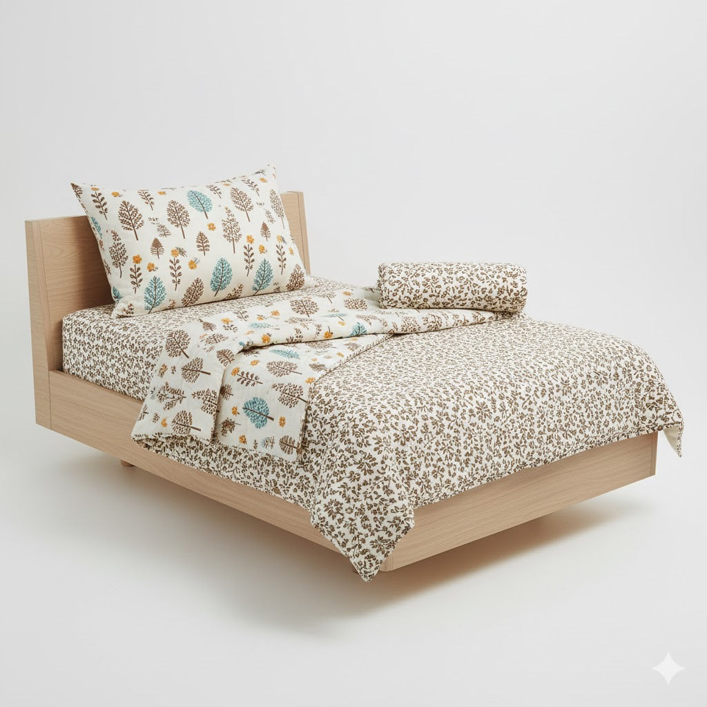 200 TC Pure Cotton Reversible Traditional Jaipuri Design Printed Light Weight Double Bed Quilt/Razai/Rajai - [Double Bed- 2.2X 2.4Meter] (Design 8)| TC - 200,Multicolor