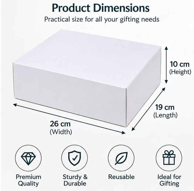 Premium White Foldable Gift Box  | Set of 10