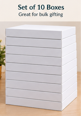 Premium White Foldable Gift Box  | Set of 10