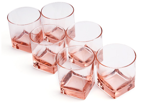 PASABAHCE WORKSHOP CARRE WHISKY SET OF 6PCS.  (41290-PINK)